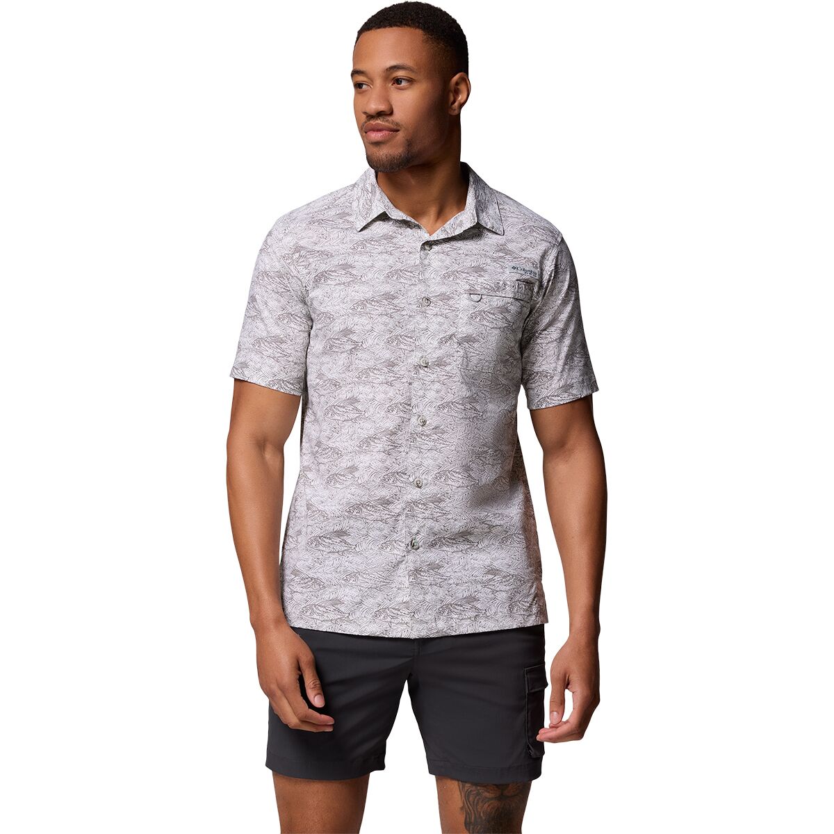 Image of Columbia Wild Cast Camp Shirt - Men's Cool Grey Pez Gallo, XL