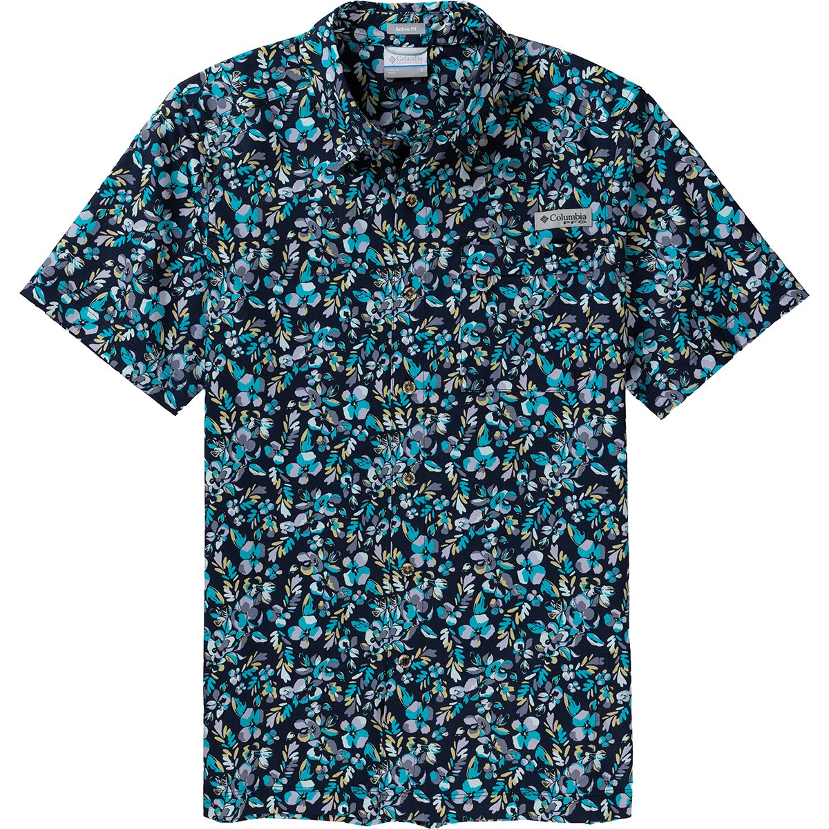 Image of Columbia Wild Cast Camp Shirt - Men's Ocean Teal Tropica, XXL