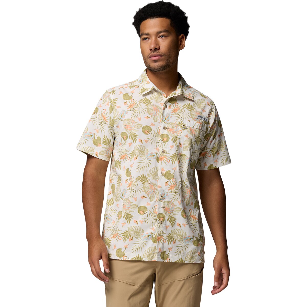 Image of Columbia Wild Cast Camp Shirt - Men's Sea Salt Inagua, M