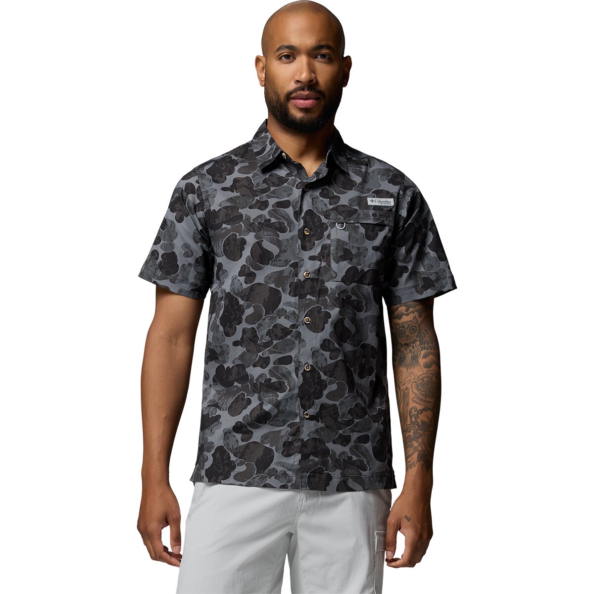 Image of Columbia Wild Cast Camp Shirt - Men's Shark Deltawoods, S