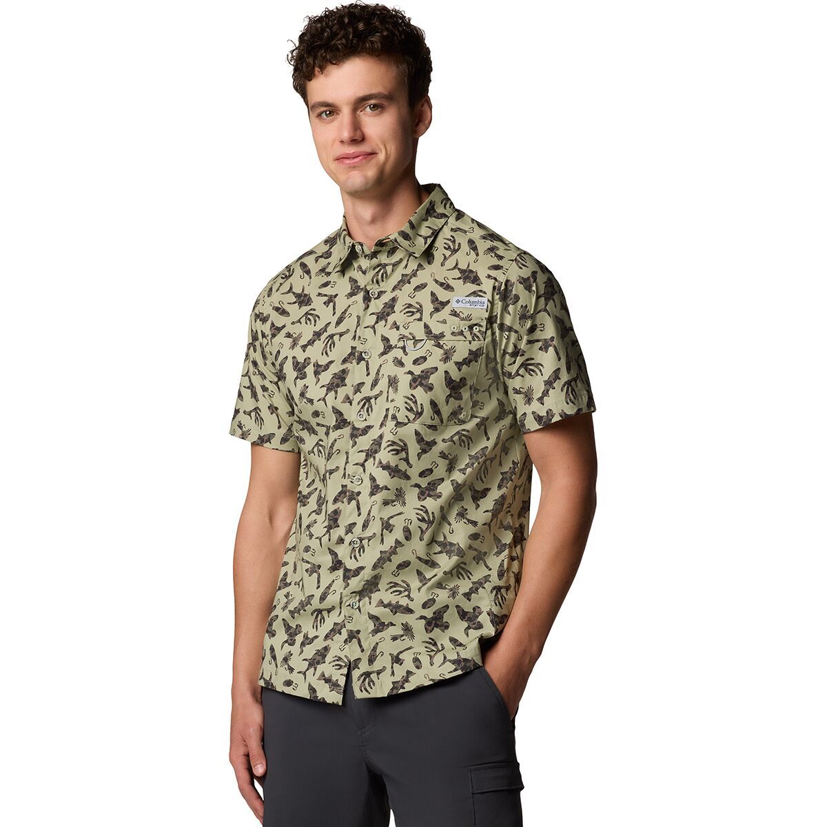 Image of Columbia Wild Cast Camp Shirt - Men's Smokey Sage Huntfish, M