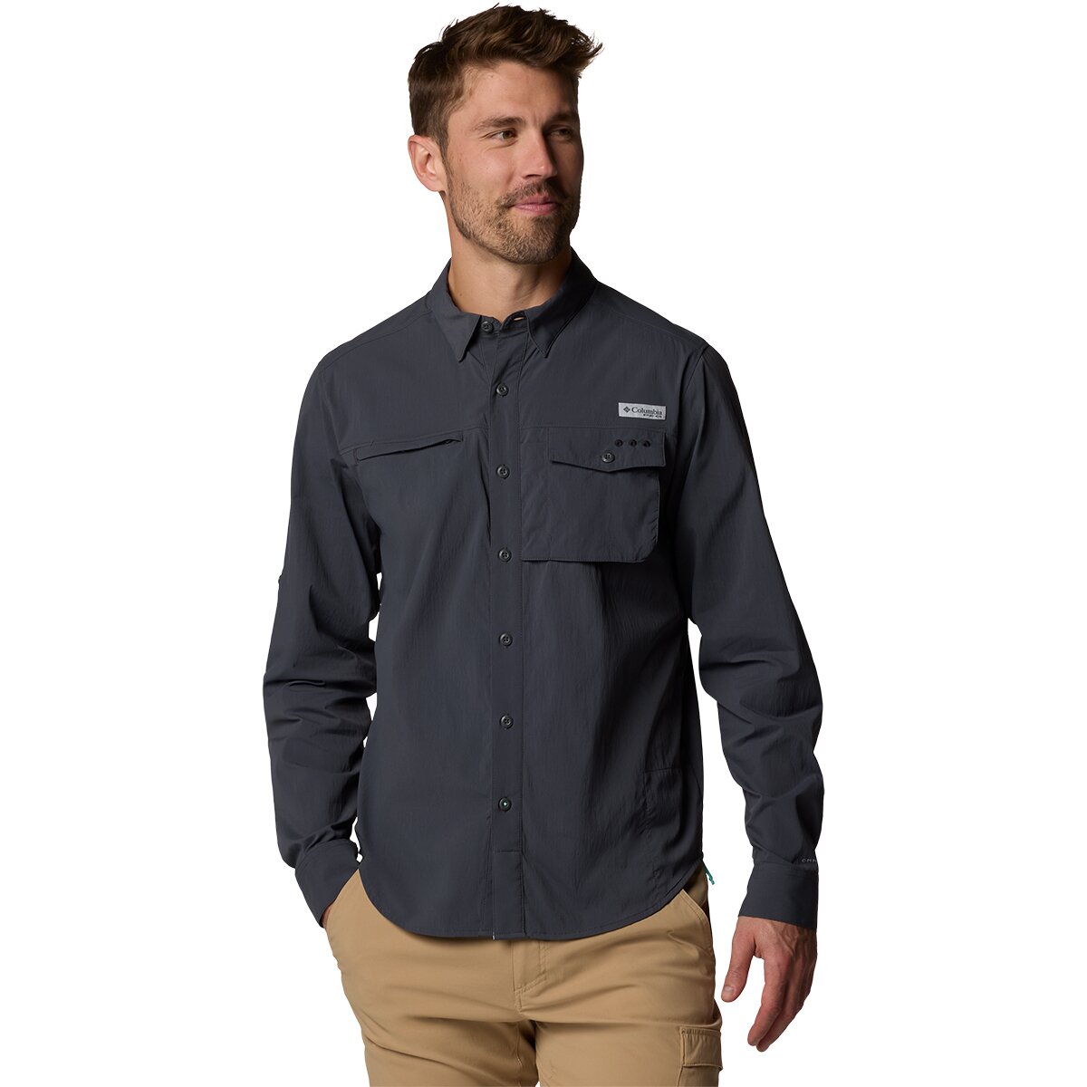 Image of Columbia Wild Cast Long-Sleeve Shirt - Men's Shark, XS