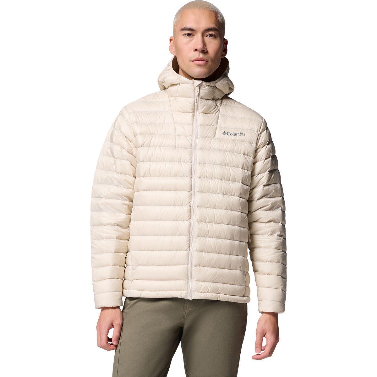 Image of Columbia Corelite Down Hooded Jacket - Men's Dark Stone, XXL