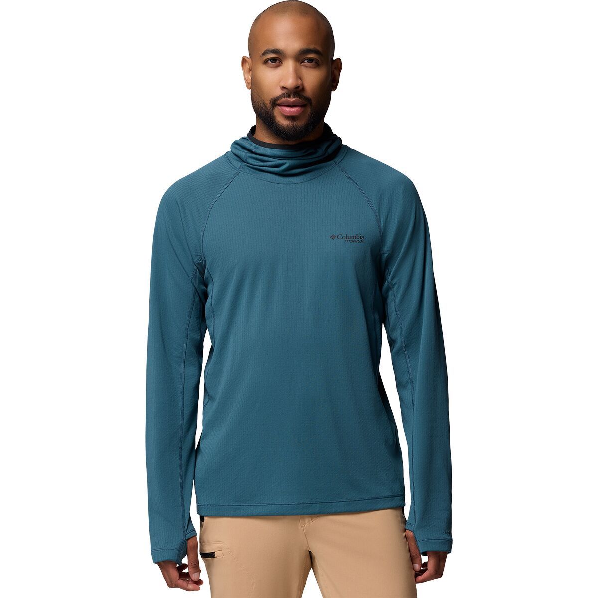 Image of Columbia DriVenture Hooded Pullover Shirt - Men's Everblue/Black, L