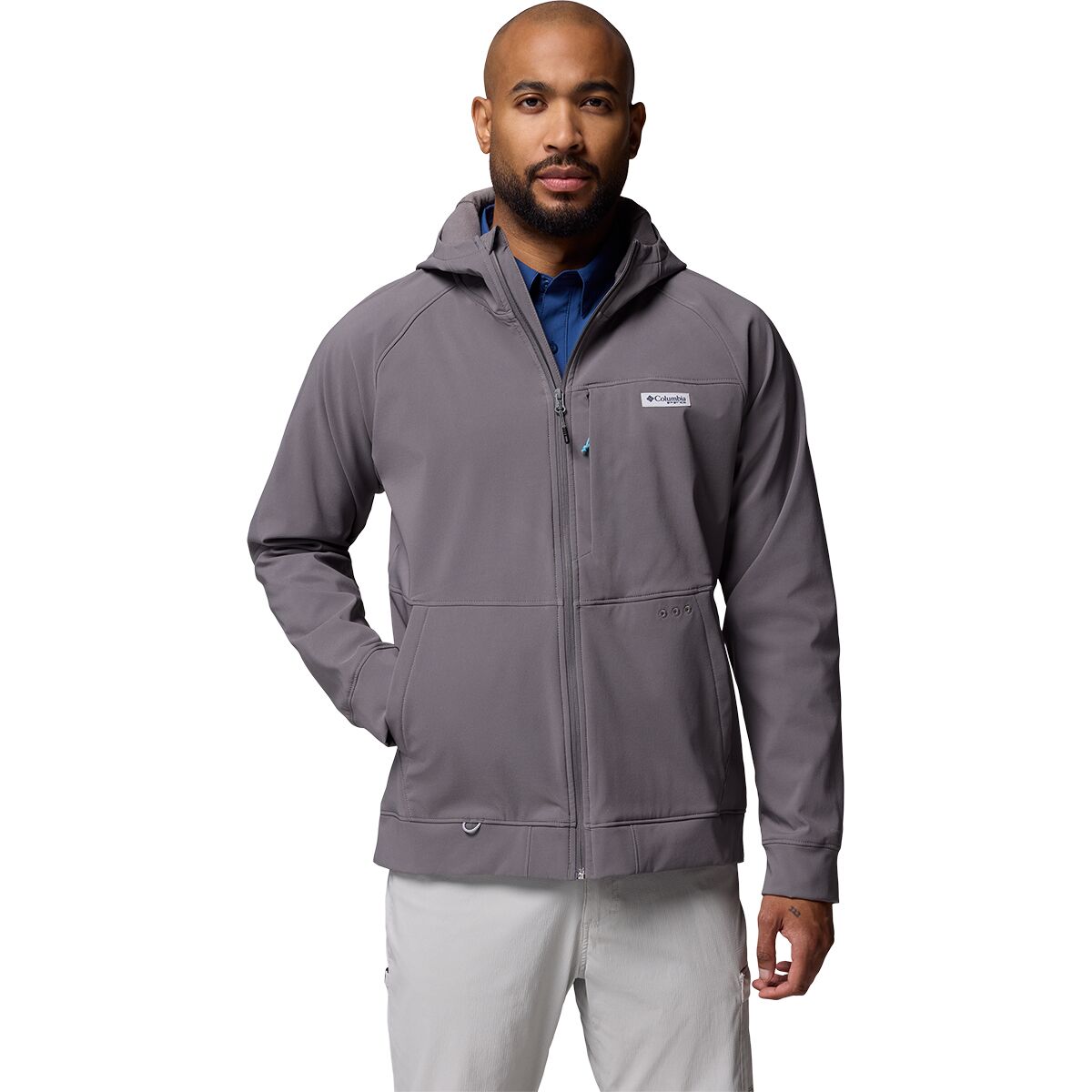 Image of Columbia Hydroforce Full-Zip Hoodie - Men's City Grey, M