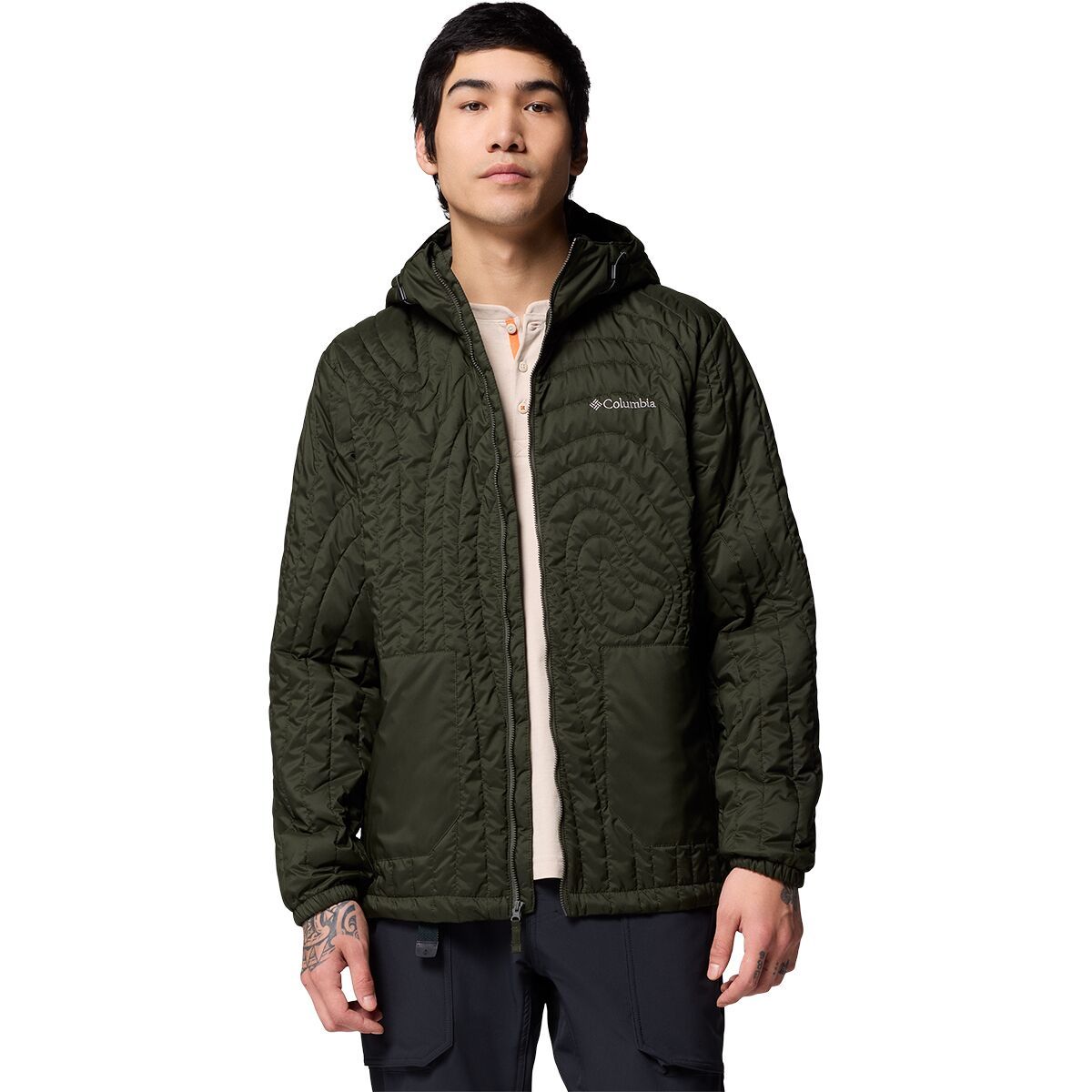 Image of Columbia Landroamer Quilted Hooded Jacket - Men's Greenscape, L