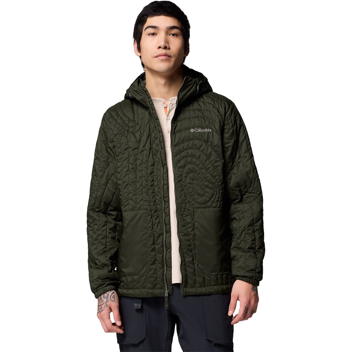 Image of Columbia Landroamer Quilted Hooded Jacket - Men's Greenscape, L