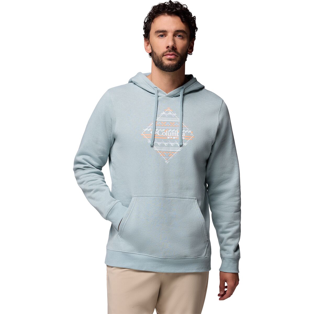 Image of Columbia PFG Diamond Fill Hoodie - Men's Crushed Blue/Diamond Fill, M