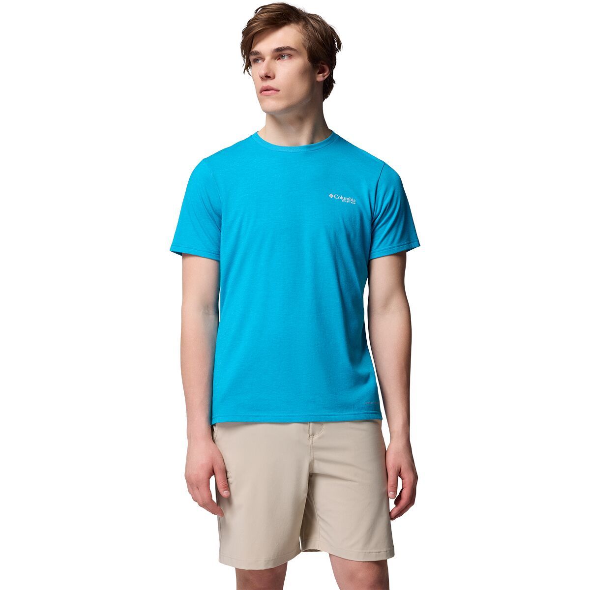 Image of Columbia PFG Diamond Fly Short-Sleeve T-Shirt - Men's Blue Echo Heather/Topo Dorado, XXL
