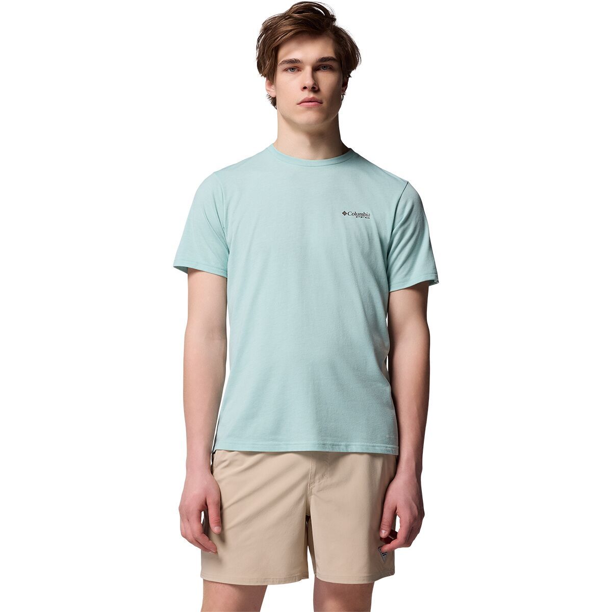 Image of Columbia PFG Diamond Fly Short-Sleeve T-Shirt - Men's Misty Jade Heather/Froggy, L