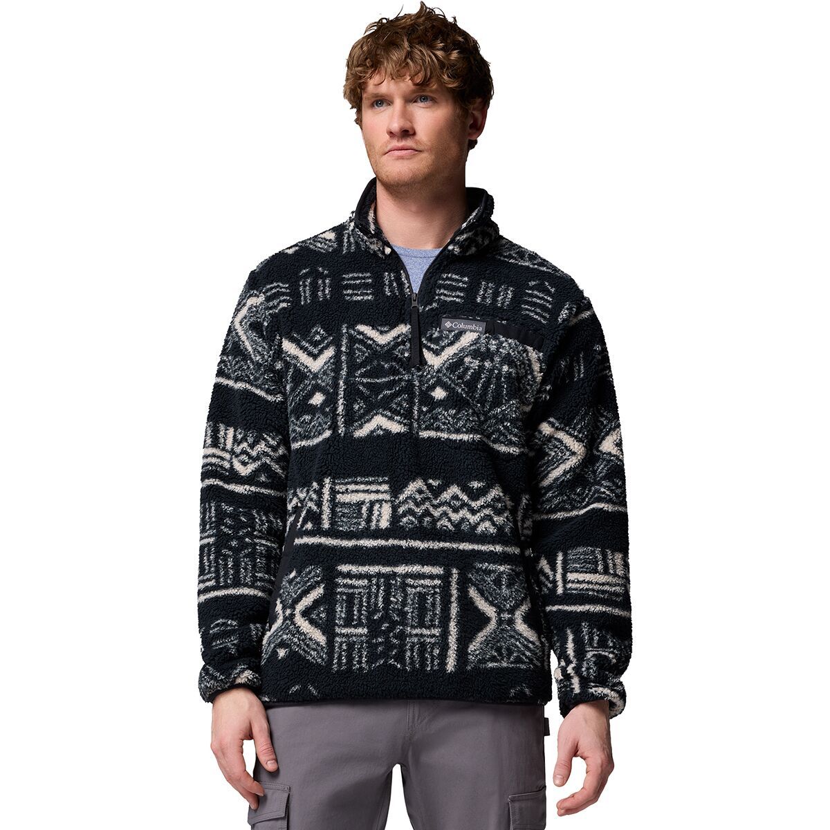 Image of Columbia Rugged Ridge High Pile 1/2-Zip Jacket - Men's Black Deschutes Days, XXL