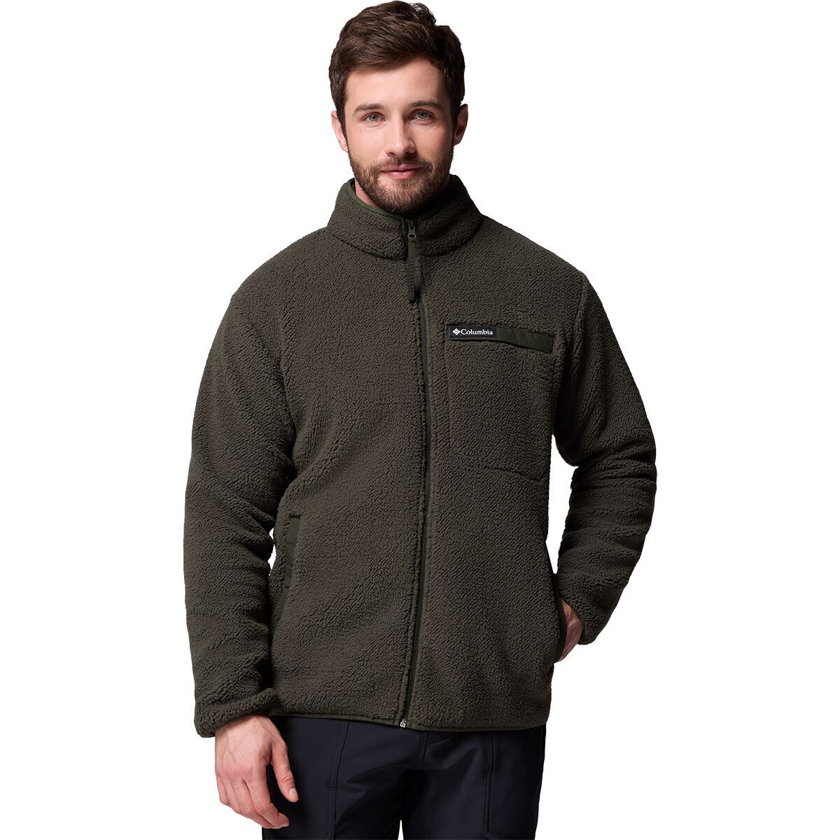 Image of Columbia Rugged Ridge High Pile Full-Zip Jacket - Men's Greenscape, XXL