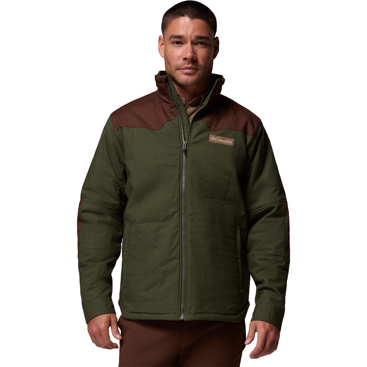 Image of Columbia Saddle Point Insulated Jacket - Men's Surplus Green/Tobacco, L