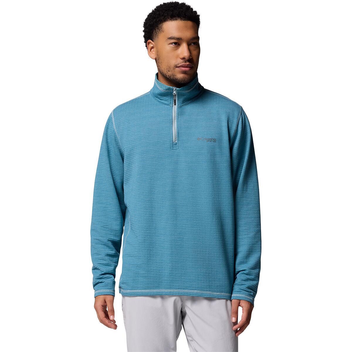 Image of Columbia Slack Tide 1/4-Zip Jacket - Men's Crushed Blue/Cloudburst, XXL