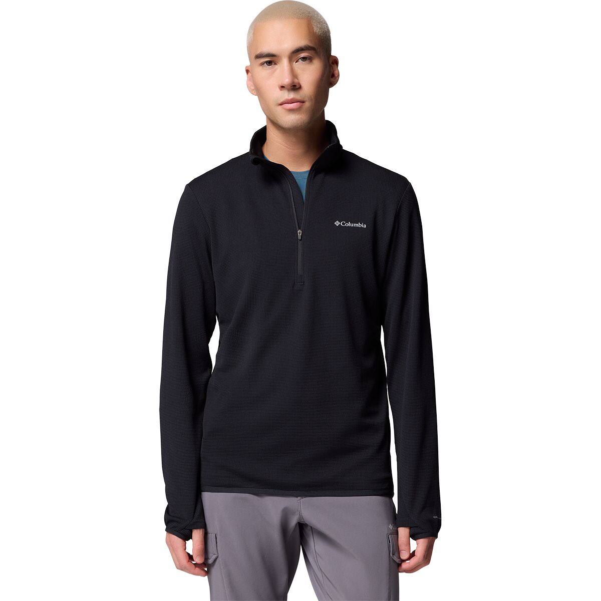 Image of Columbia Tech Trail Utility Warm 1/2-Zip Shirt - Men's Black, M
