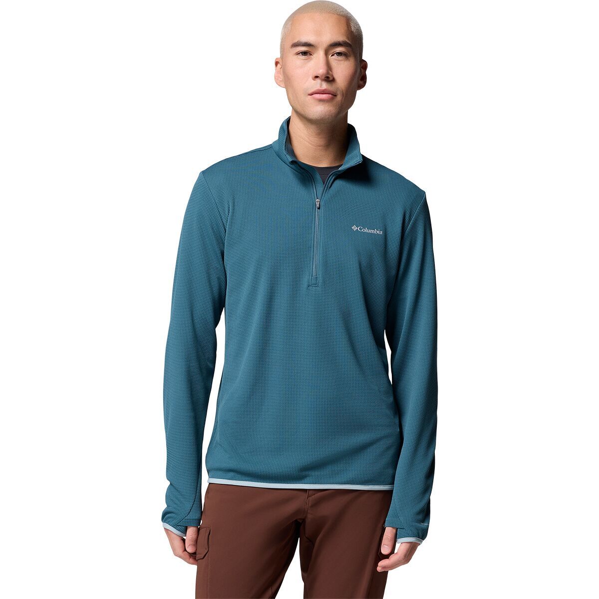 Image of Columbia Tech Trail Utility Warm 1/2-Zip Shirt - Men's Everblue, S