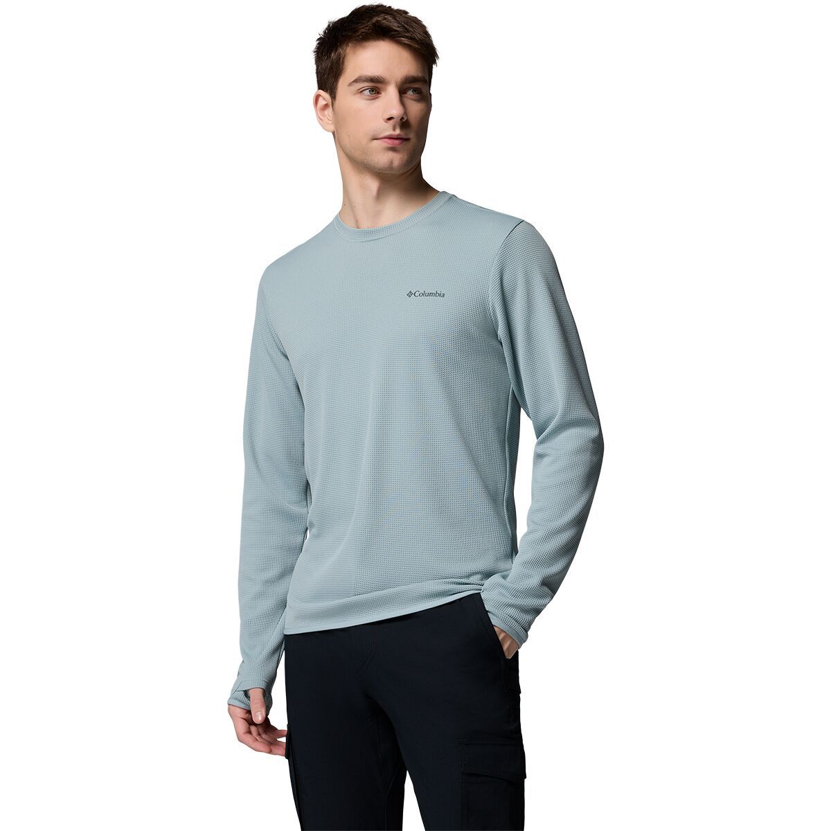 Image of Columbia Tech Trail Utility Warm Long-Sleeve Crew Shirt - Men's Crushed Blue, XXL