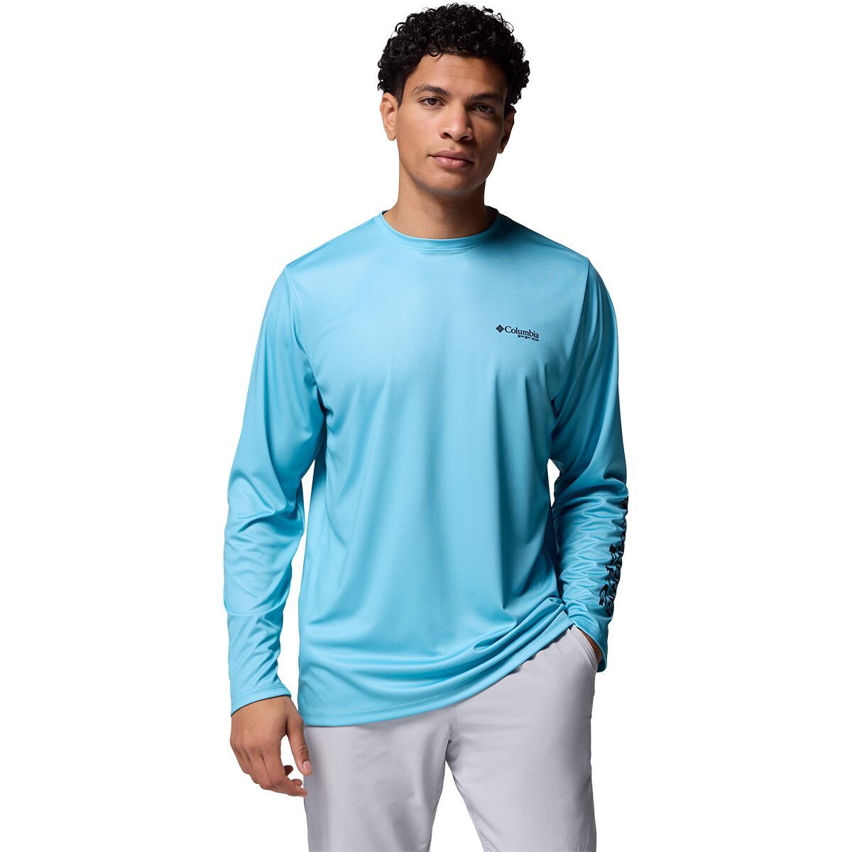 Image of Columbia Terminal Tackle PFG Horizon Line Long-Sleeve Shirt - Men's Vintage Blue/Sailfish, L