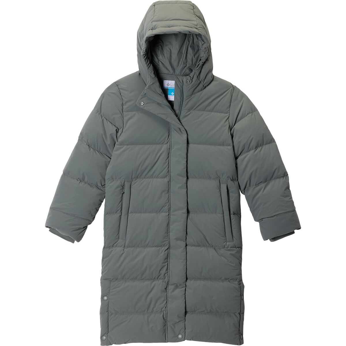 Image of Columbia Amaze Puff Long Hooded Jacket - Girls' Sedona Sage, L