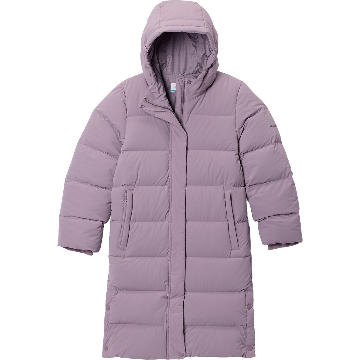 Image of Columbia Amaze Puff Long Hooded Jacket - Girls' Shale Purple, L