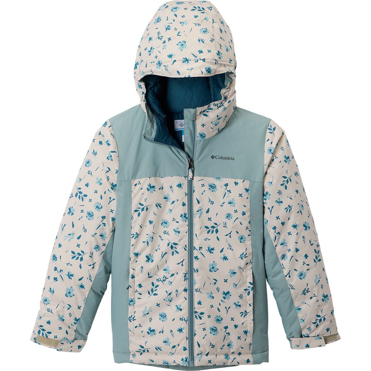Image of Columbia Horizon Ride IV Printed Jacket - Girls' Dark Stone Watergarden/Crushed Blue, XL
