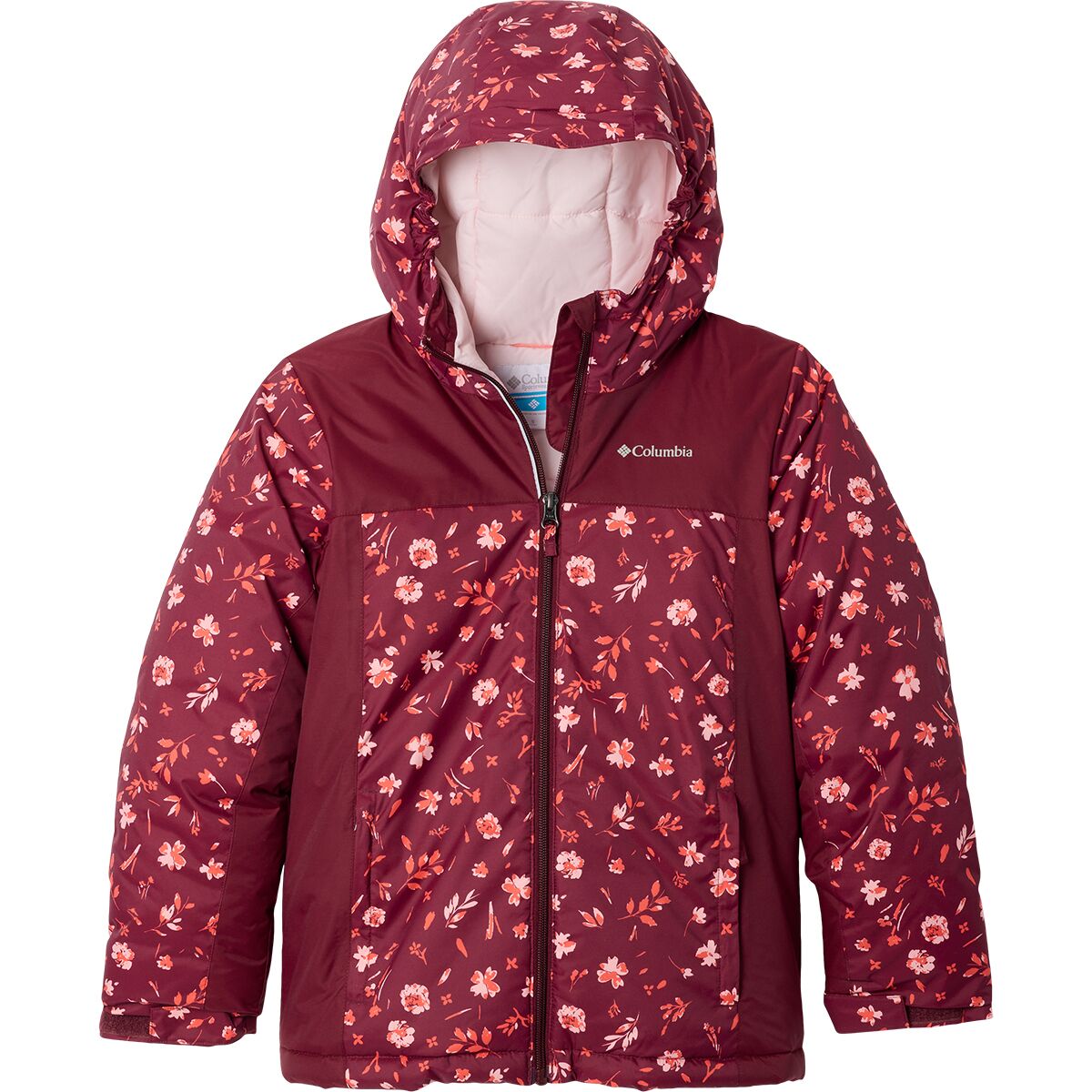 Image of Columbia Horizon Ride IV Printed Jacket - Girls' Rich Wine Watergarden/Rich Wine, L