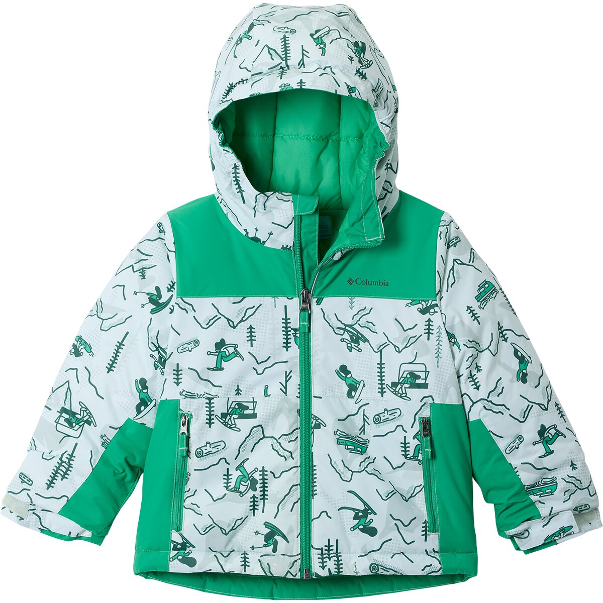 Image of Columbia Lightning Lift IV Printed Jacket - Toddler Boys' Tea Light Mountopia/Dark Lime, 4T