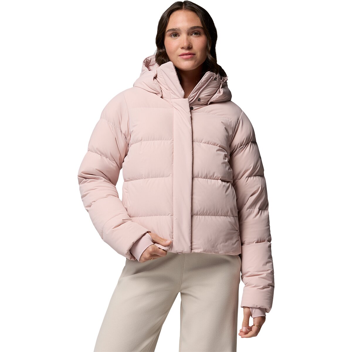 Image of Columbia Amaze Puff Hooded Jacket - Women's Mineral Pink, XL