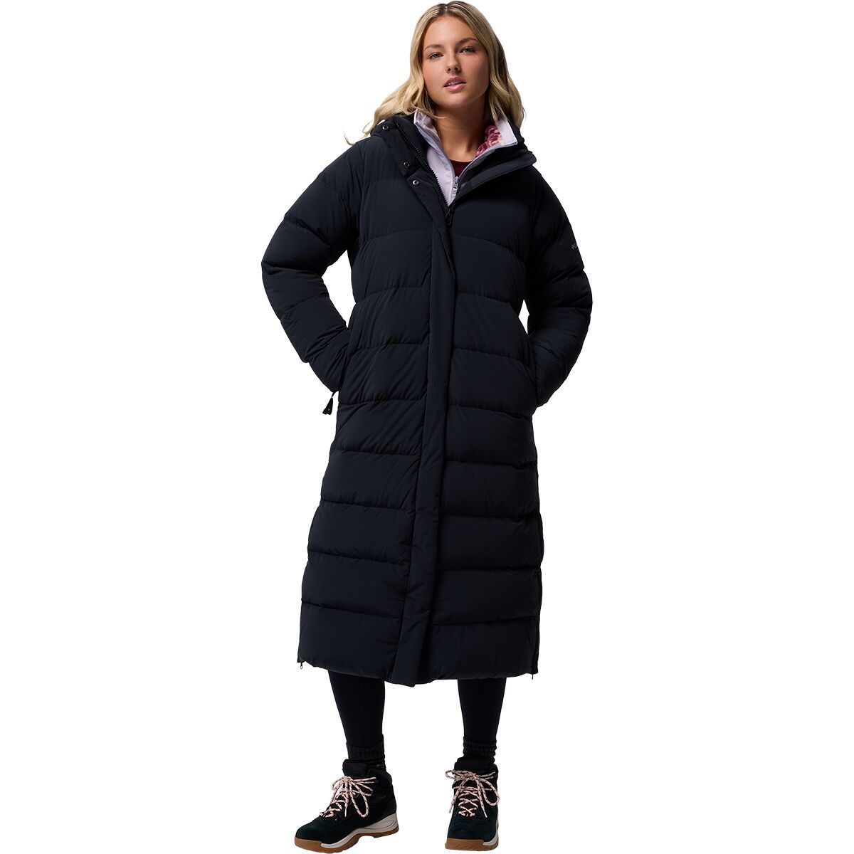 Image of Columbia Amaze Puff Long Hooded Jacket - Women's Black, L