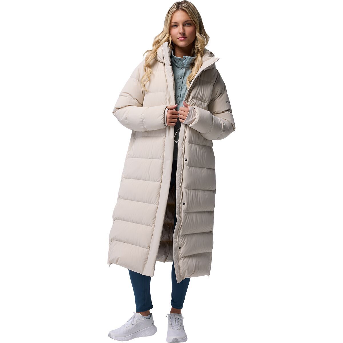 Image of Columbia Amaze Puff Long Hooded Jacket - Women's Dark Stone, XL