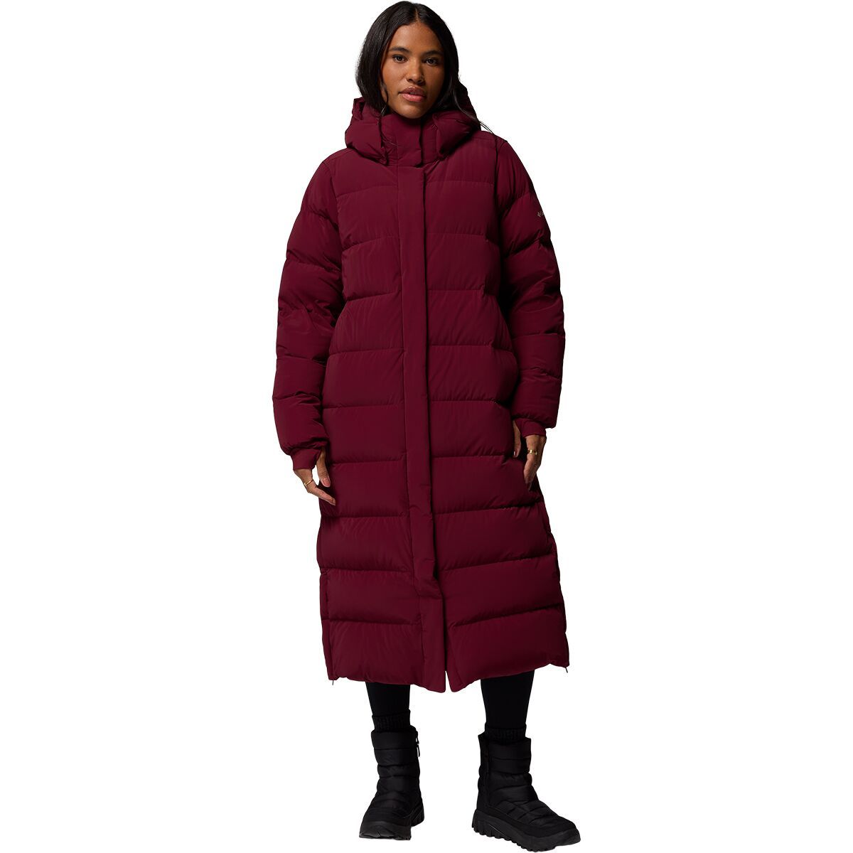 Image of Columbia Amaze Puff Long Hooded Jacket - Women's Rich Wine, XL