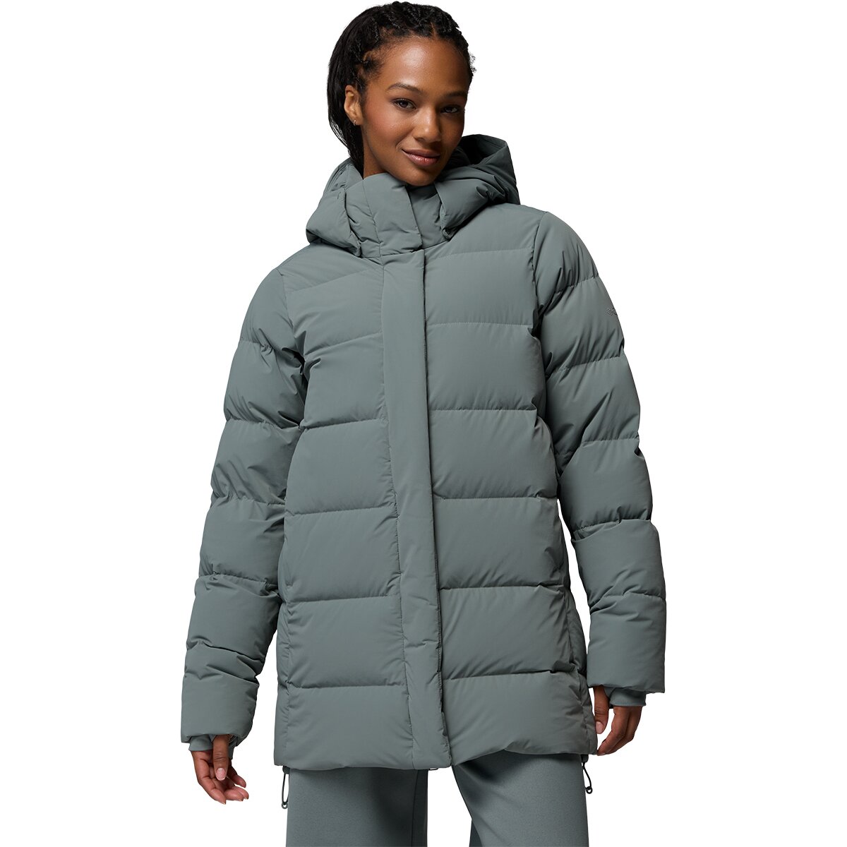 Image of Columbia Amaze Puff Mid Hooded Jacket - Women's Sedona Sage, S