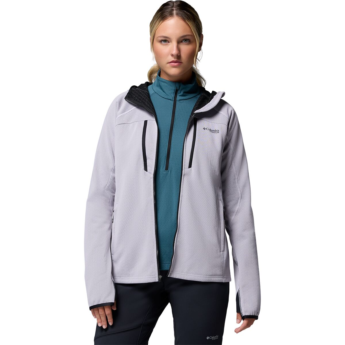 Image of Columbia Arctic Crest Bonded Full-Zip Jacket - Women's Lavender Pearl/Black, XS