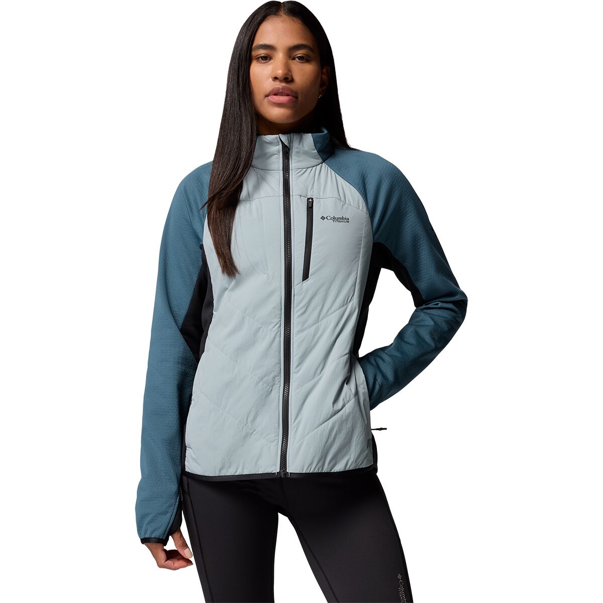 Image of Columbia Arctic Crest Hybrid Full-Zip Jacket - Women's Crushed Blue/Everblue/Black, XS