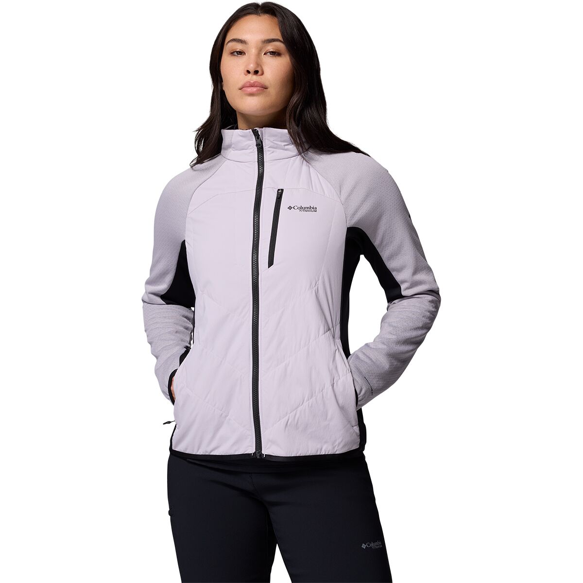 Image of Columbia Arctic Crest Hybrid Full-Zip Jacket - Women's Lavender Pearl/Black, S