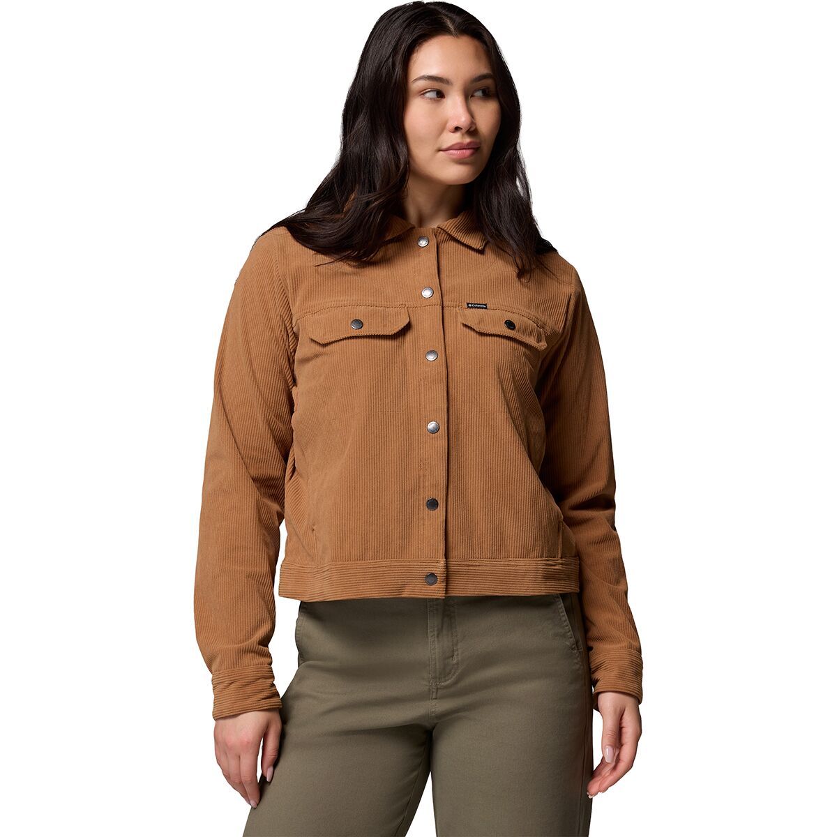 Image of Columbia Blue Point Creek Short Corduroy Shirt Jacket - Women's Camel Brown, M