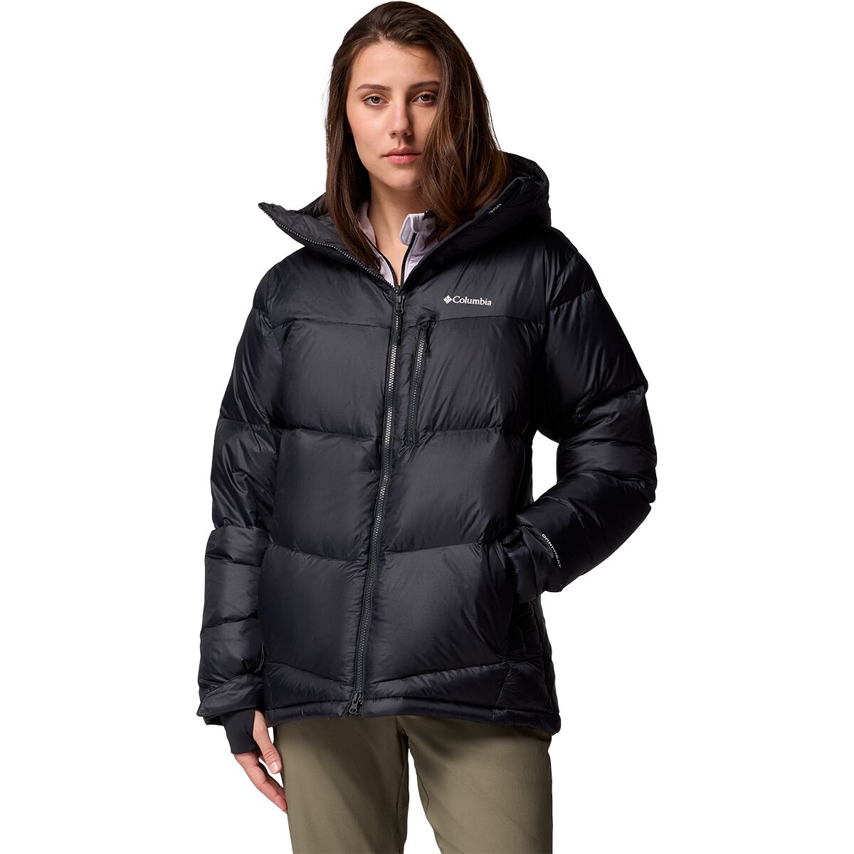 Image of Columbia Cloudview Down Hooded Jacket - Women's Black, L