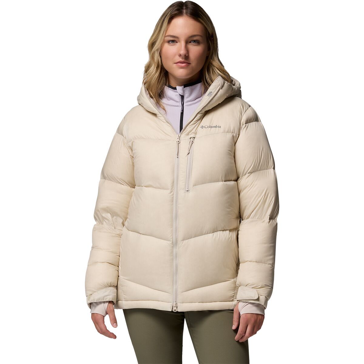 Image of Columbia Cloudview Down Hooded Jacket - Women's Dark Stone, L