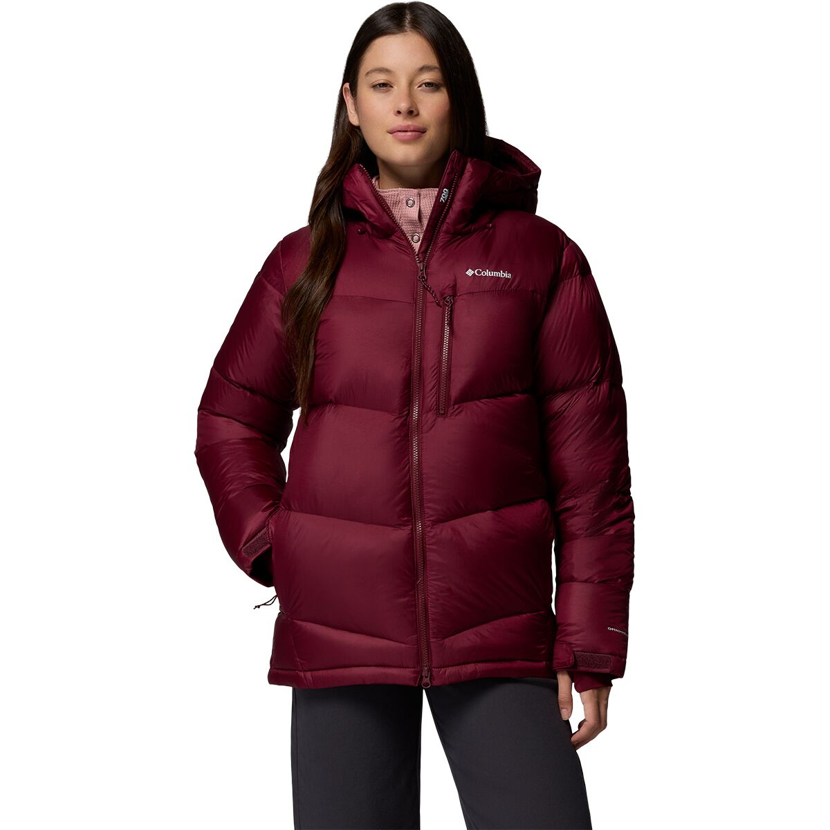 Image of Columbia Cloudview Down Hooded Jacket - Women's Rich Wine, M