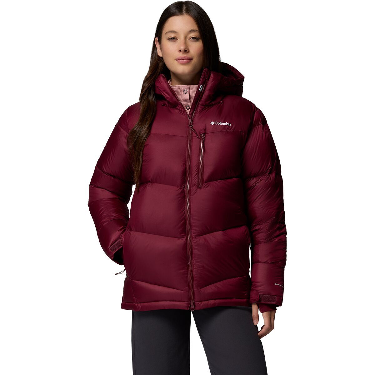 Image of Columbia Cloudview Down Hooded Jacket - Women's Rich Wine, M