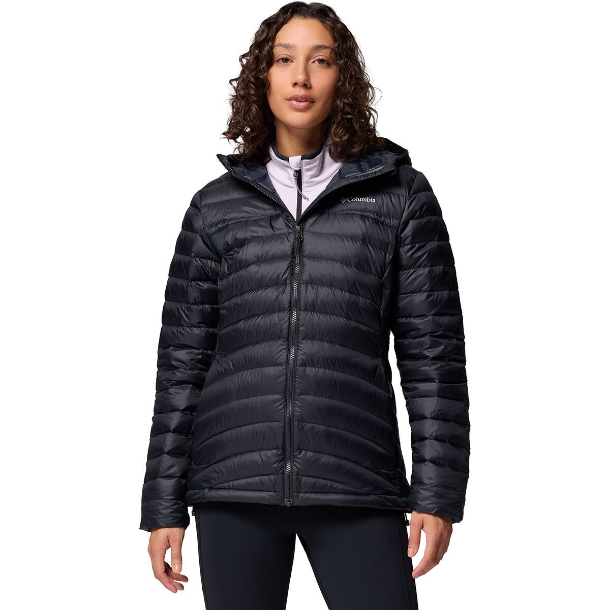 Image of Columbia Corelite Down Hooded Jacket - Women's Black, XS