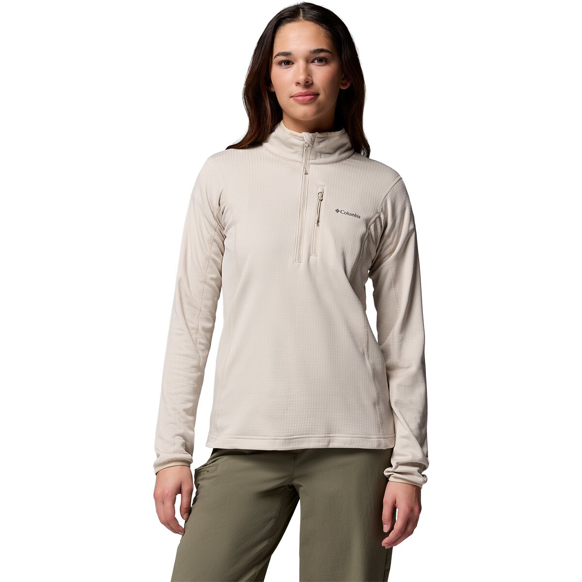 Image of Columbia Essential Hike Grid Fleece 1/2-Zip Pullover - Women's Dark Stone, XS