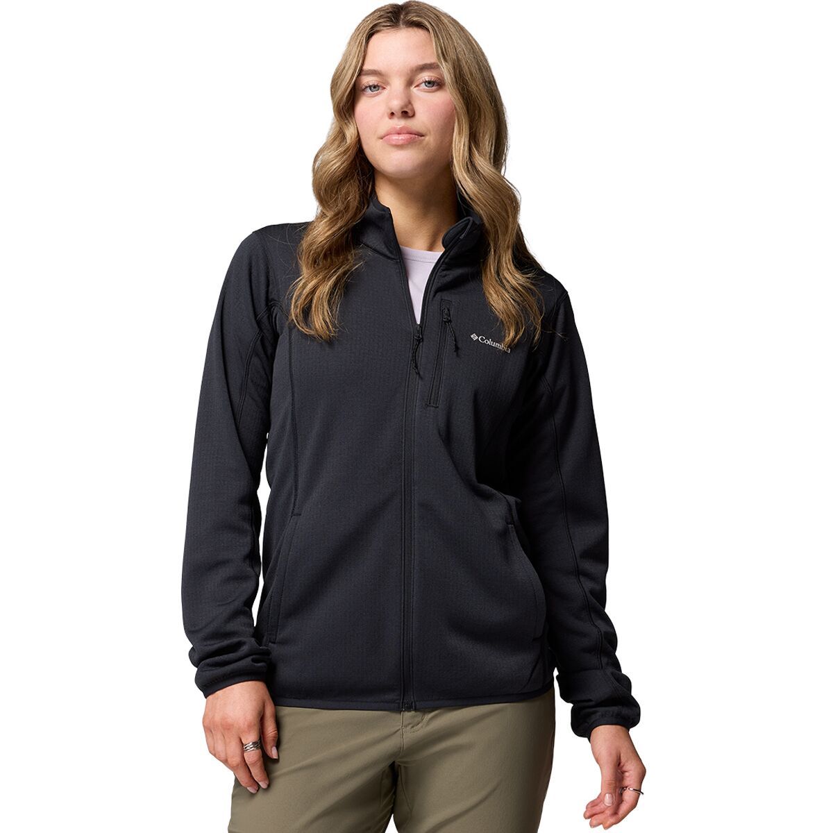 Image of Columbia Essential Hike Grid Fleece Full-Zip Jacket - Women's Black, L