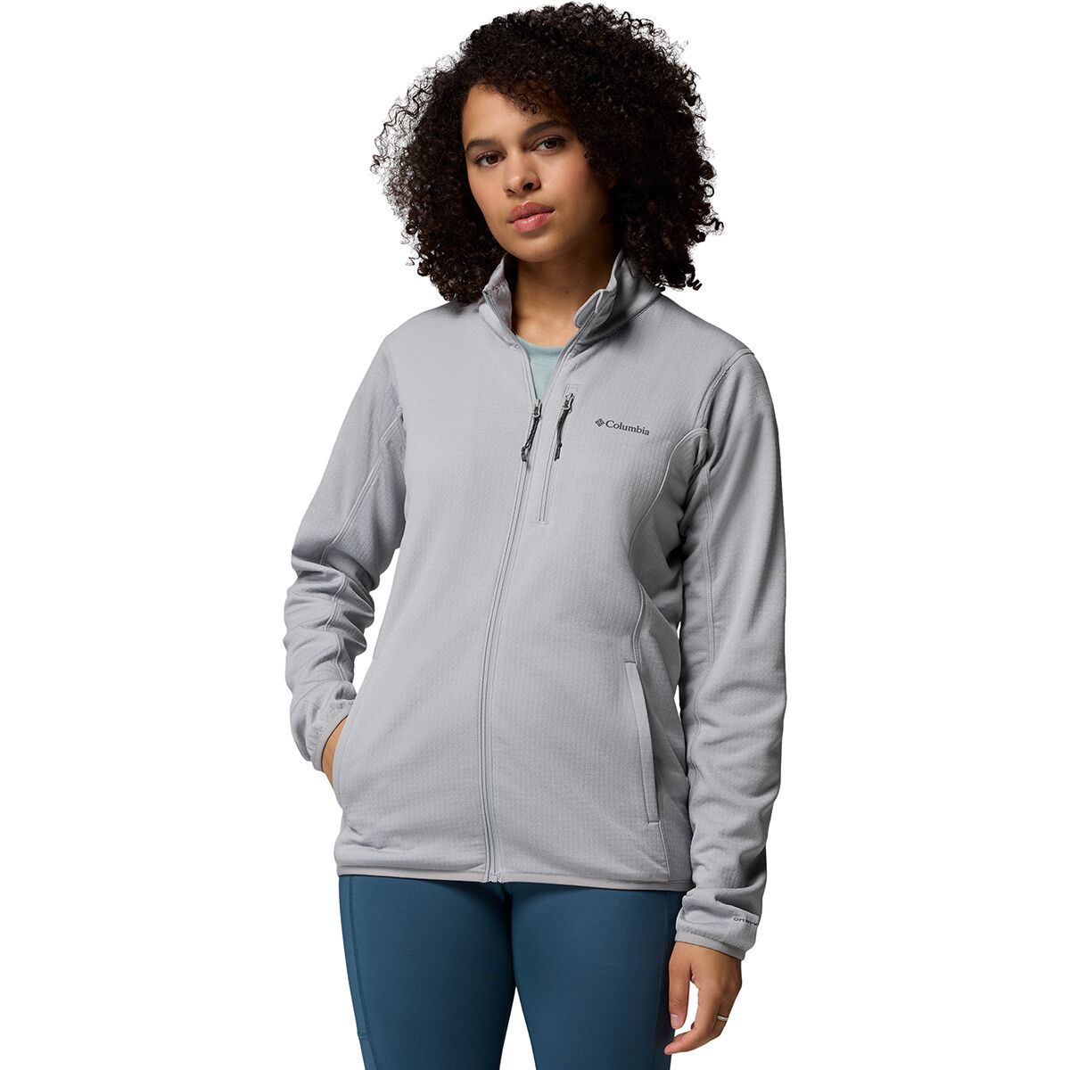 Image of Columbia Essential Hike Grid Fleece Full-Zip Jacket - Women's Columbia Grey/Columbia Grey, S