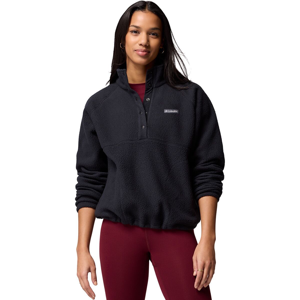 Image of Columbia Jasper Ridge Pebbled Fleece Half Snap Pullover - Women's Black, XS