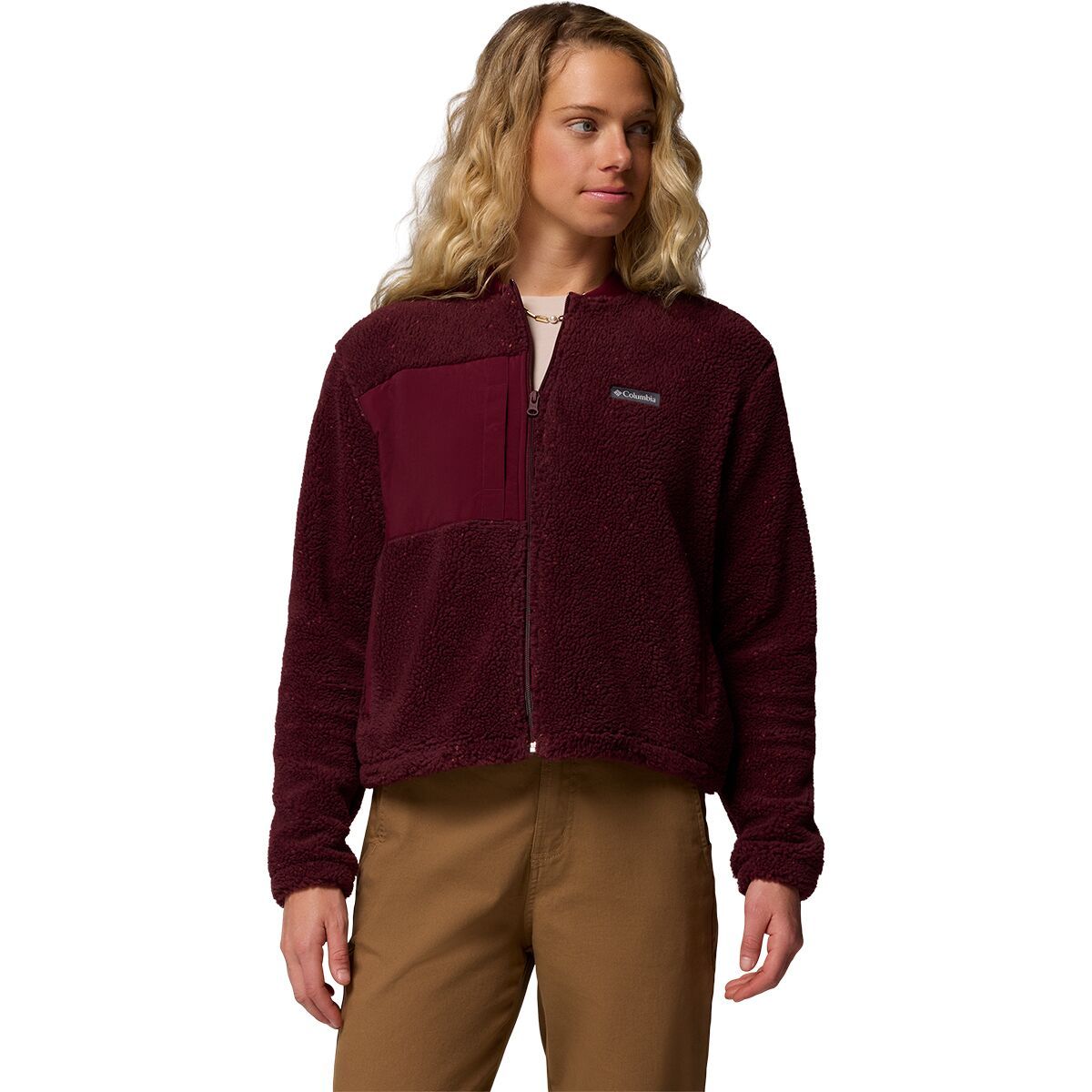 Image of Columbia Stellar Path Fleece Bomber Full-Zip Jacket - Women's Rich Wine, XS