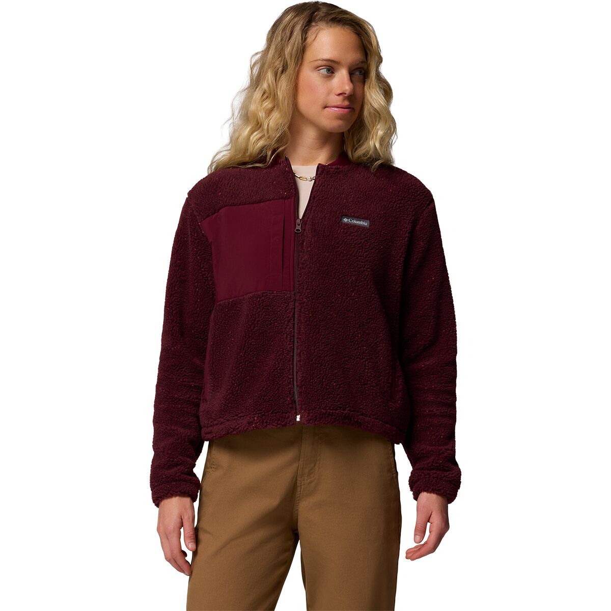 Image of Columbia Stellar Path Fleece Bomber Full-Zip Jacket - Women's Rich Wine, XS