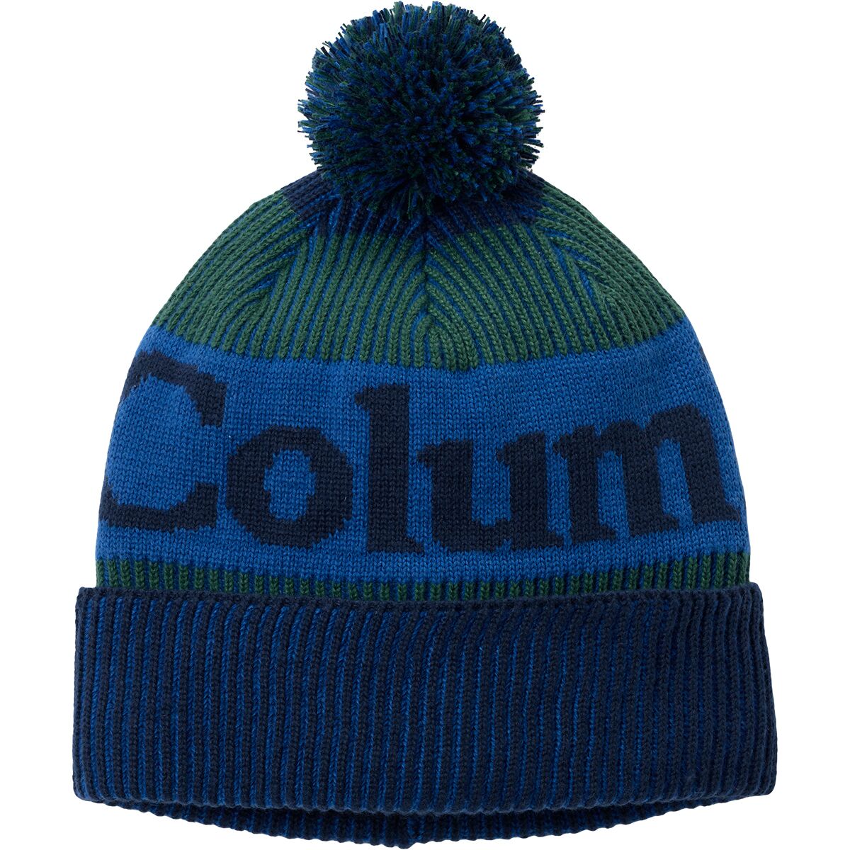 Image of Columbia Polar Powder III Beanie Coll Navy/Rain Forest/Mountain Blue, One Size