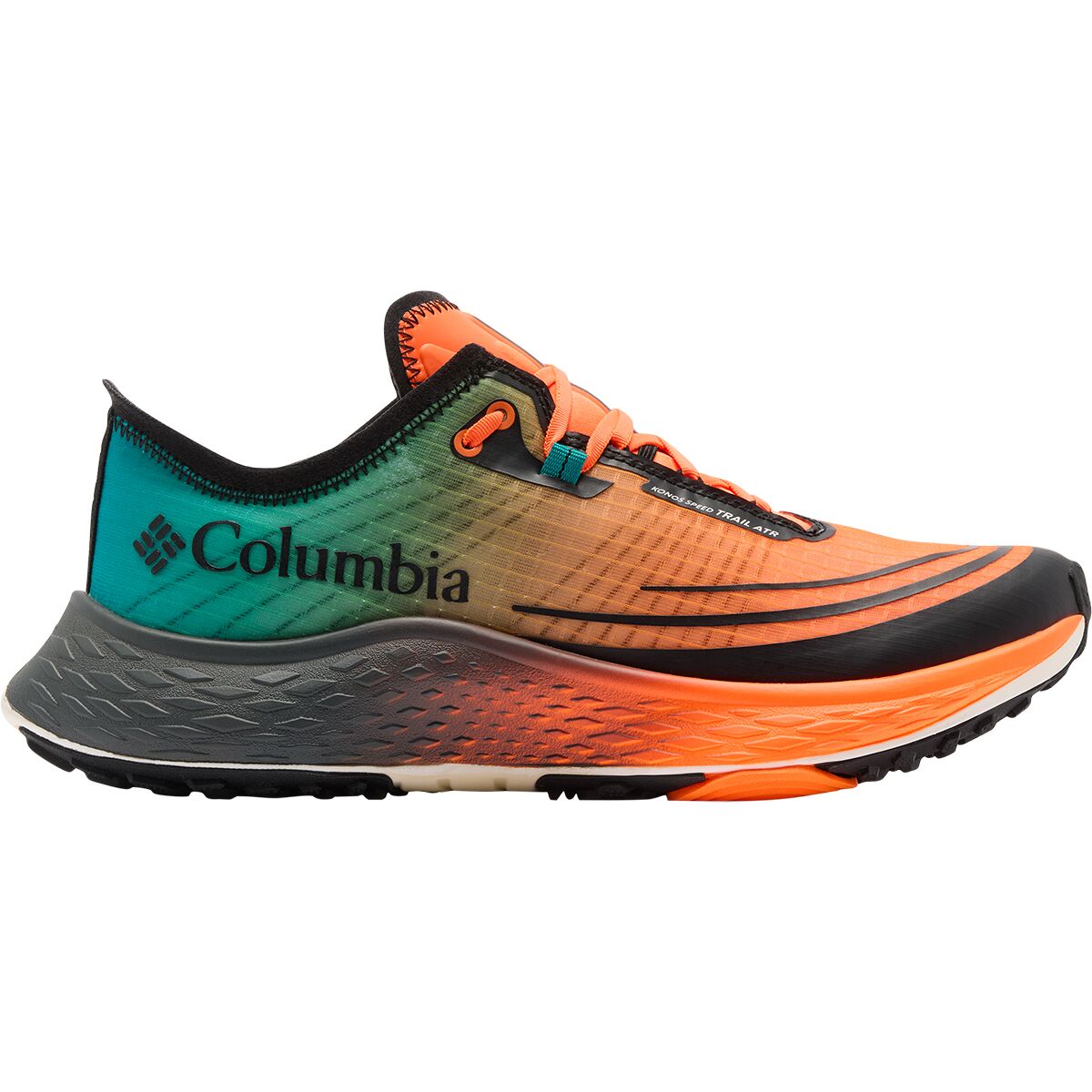 Image of Columbia Konos Speed Trail ATR Running Shoe - Men's Teal Chloride/Blaze, 10.0