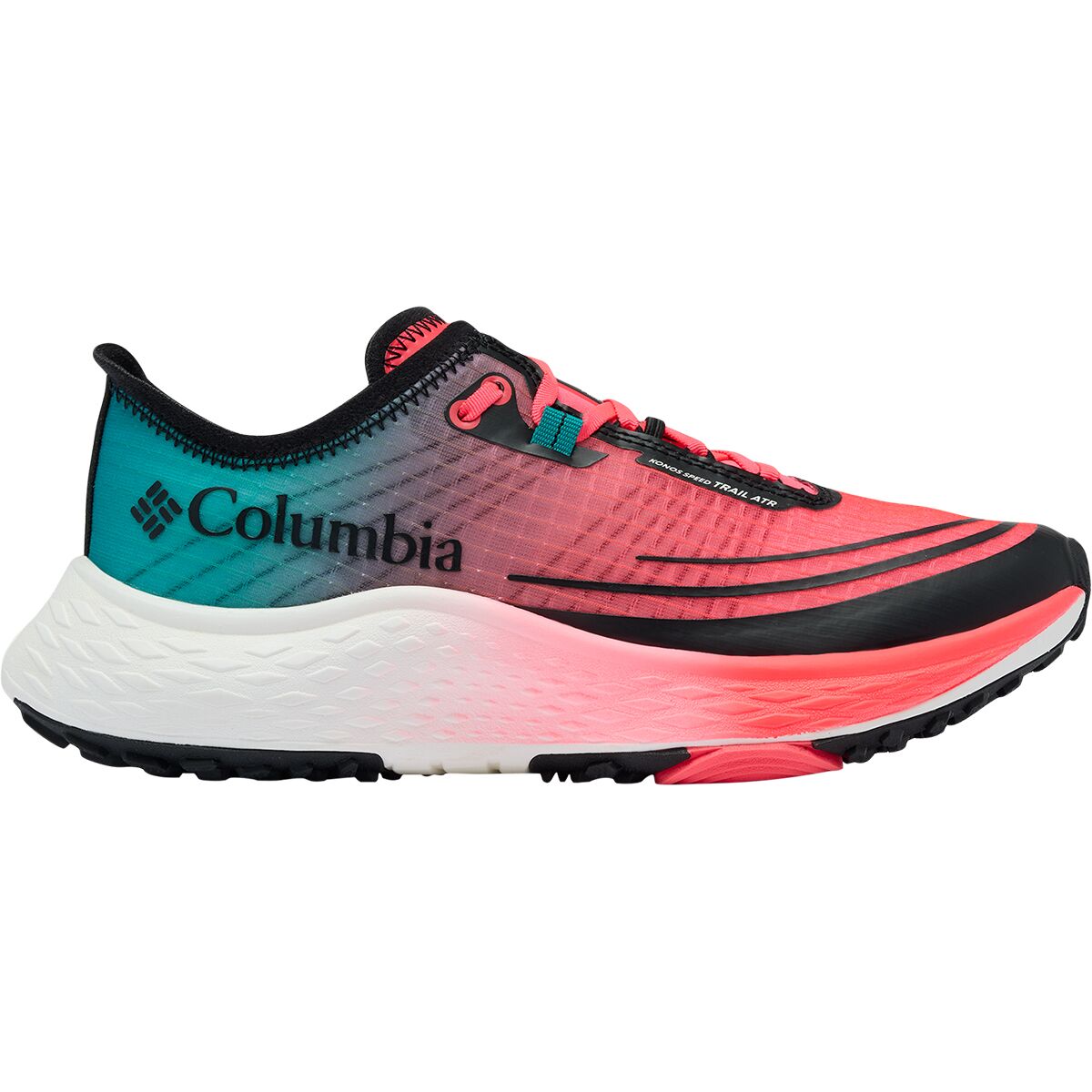 Image of Columbia Konos Speed Trail ATR Running Shoe - Women's Neon Sunrise/Teal Chloride, 7.0